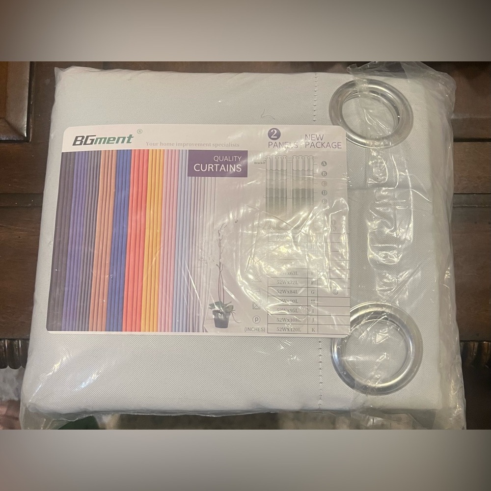 BGment Light Grayish White Curtains with Grommets